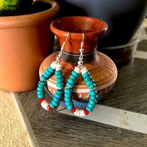 Hand made earrings by Navajo artist
